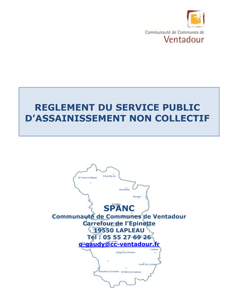 Réglement SPANC (Service Public d’Assainissement Non Collectif)