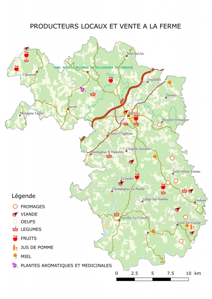 Carte des lieux de vente à la ferme